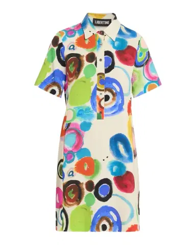 Libertine Gouache Printed Preppy Mini Polo Dress | Thumbnail 1 Libertine Gouache Printed Preppy Mini Polo Dress | Thumbnail 1