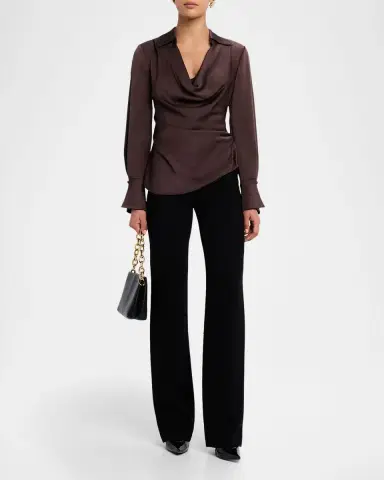 Simkhai Symone Long-Sleeve Cowl-Neck Top | Thumbnail 2 Simkhai Symone Long-Sleeve Cowl-Neck Top | Thumbnail 2