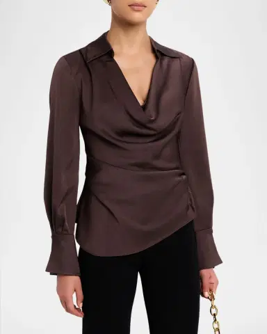 Simkhai Symone Long-Sleeve Cowl-Neck Top | Thumbnail 4 Simkhai Symone Long-Sleeve Cowl-Neck Top | Thumbnail 4