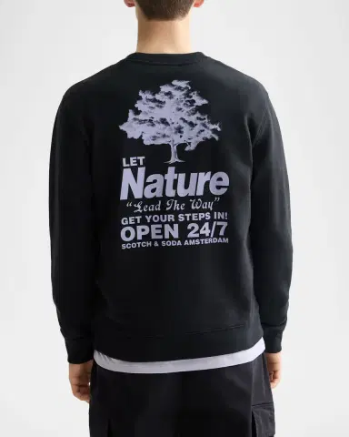 Scotch & Soda Men's Front and Back Artwork Cotton Sweatshirt | Thumbnail 3 Scotch & Soda Men's Front and Back Artwork Cotton Sweatshirt | Thumbnail 3