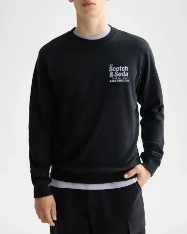 Scotch & Soda Men's Front and Back Artwork Cotton Sweatshirt | Thumbnail 4 Scotch & Soda Men's Front and Back Artwork Cotton Sweatshirt | Thumbnail 4