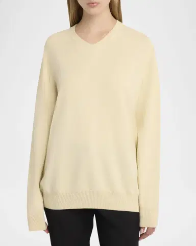 The Row Migeia V-Neck Cashmere Sweater | Thumbnail 4 The Row Migeia V-Neck Cashmere Sweater | Thumbnail 4