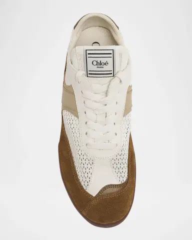 Chloé Kick Mesh and Leather Low-Top Sneakers | Thumbnail 6 Chloé Kick Mesh and Leather Low-Top Sneakers | Thumbnail 6