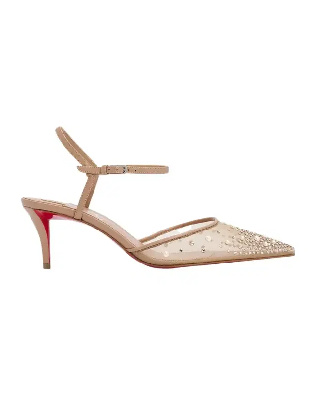 Christian Louboutin 60mm Miss Z Riviera Strass Mesh Pumps