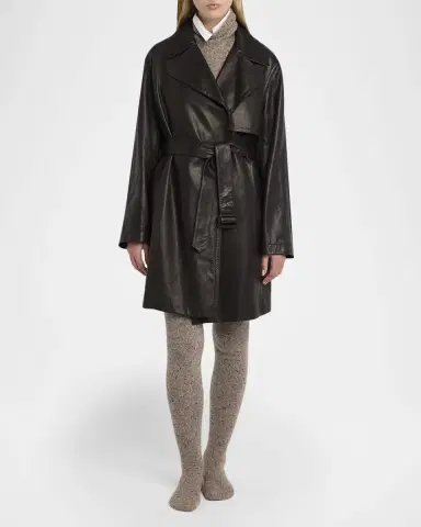 The Row Siempra Leather Wrap Trench Coat | Thumbnail 2 The Row Siempra Leather Wrap Trench Coat | Thumbnail 2