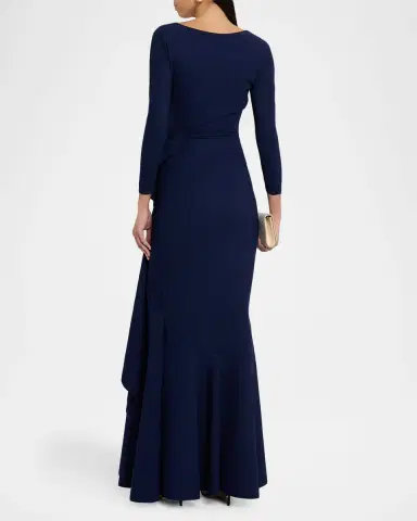 Chiara Boni La Petite Robe Maco Bow-Draped Jersey Gown | Thumbnail 3