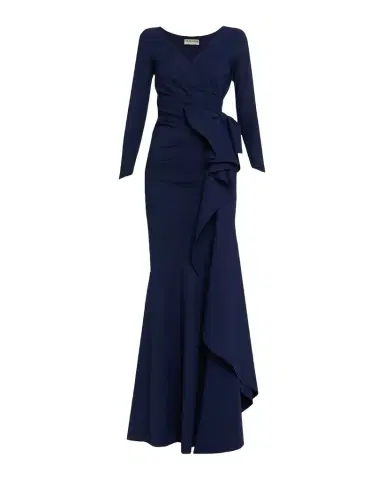 Chiara Boni La Petite Robe Maco Bow-Draped Jersey Gown | Thumbnail 1