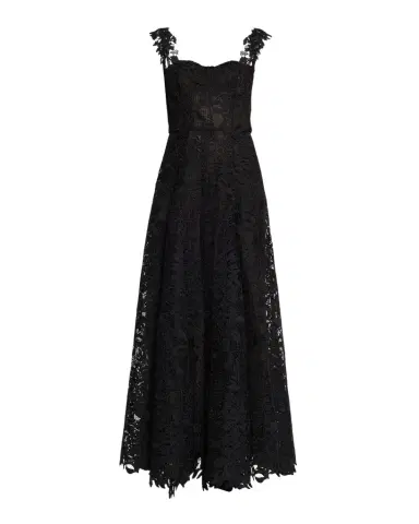Oscar de la Renta Sleeveless Foxglove Lace Sweetheart-Neck Gown | Thumbnail 1 Oscar de la Renta Sleeveless Foxglove Lace Sweetheart-Neck Gown | Thumbnail 1