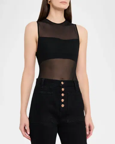 Alice + Olivia Mesh Bandeau Bodysuit | Thumbnail 4 Alice + Olivia Mesh Bandeau Bodysuit | Thumbnail 4