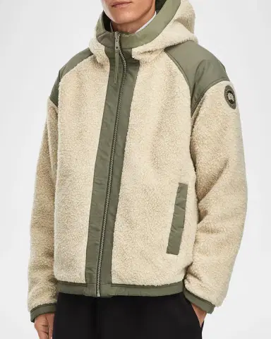 Canada Goose Men 's Alberni Reversible Fleece Hooded Bomber Jacket | Thumbnail 4 Canada Goose Men 's Alberni Reversible Fleece Hooded Bomber Jacket | Thumbnail 4