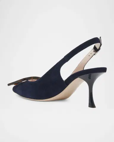 Roger Vivier 65mm Viv in the City Suede Buckle Slingback Pumps | Thumbnail 2 Roger Vivier 65mm Viv in the City Suede Buckle Slingback Pumps | Thumbnail 2