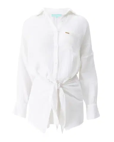 Melissa Odabash Sara Gauze Wrap Mini Shirtdress | Thumbnail 1