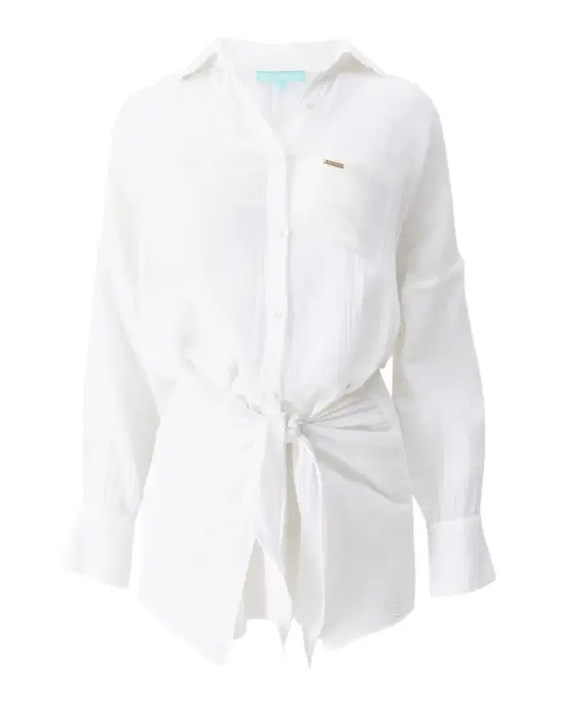 Sara Gauze Wrap Mini Shirtdress