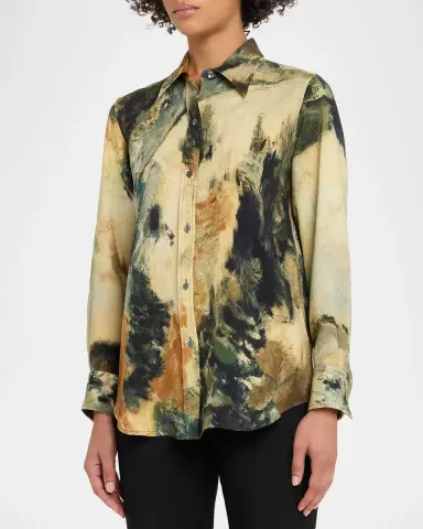 Libertine Modernist Landscape Silk Button-Down Shirt | Thumbnail 4 Libertine Modernist Landscape Silk Button-Down Shirt | Thumbnail 4
