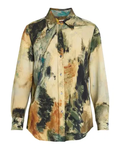 Libertine Modernist Landscape Silk Button-Down Shirt | Thumbnail 1 Libertine Modernist Landscape Silk Button-Down Shirt | Thumbnail 1