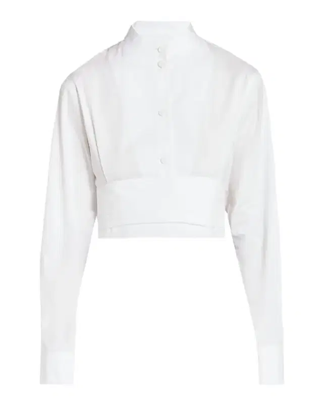 ALAÏA Cummerbund Cotton Cropped Shirt