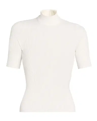 Courrèges Mock-Neck Short-Sleeve Rib Pullover | Thumbnail 1