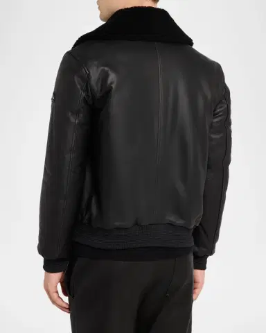 Moose Knuckles Men 's Toba Bomber Jacket with Shearling Collar | Thumbnail 3