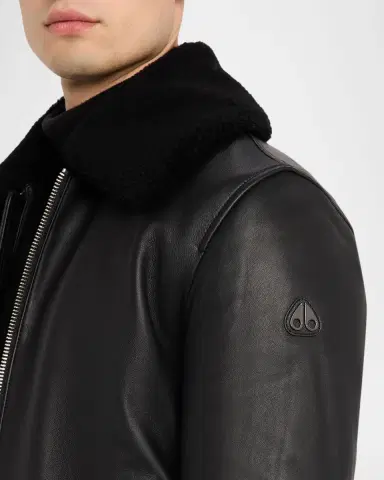 Moose Knuckles Men 's Toba Bomber Jacket with Shearling Collar | Thumbnail 5