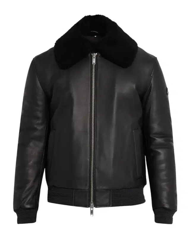 Moose Knuckles Men 's Toba Bomber Jacket with Shearling Collar