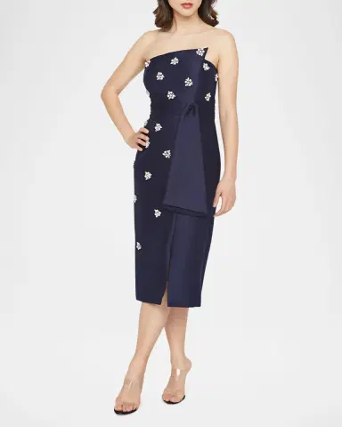Kay Unger New York Ria Strapless Crystal-Embellished Midi Dress | Thumbnail 2 Kay Unger New York Ria Strapless Crystal-Embellished Midi Dress | Thumbnail 2