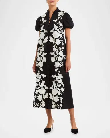 Mestiza New York Elliana Embroidered Applique Midi Dress | Thumbnail 2 Mestiza New York Elliana Embroidered Applique Midi Dress | Thumbnail 2