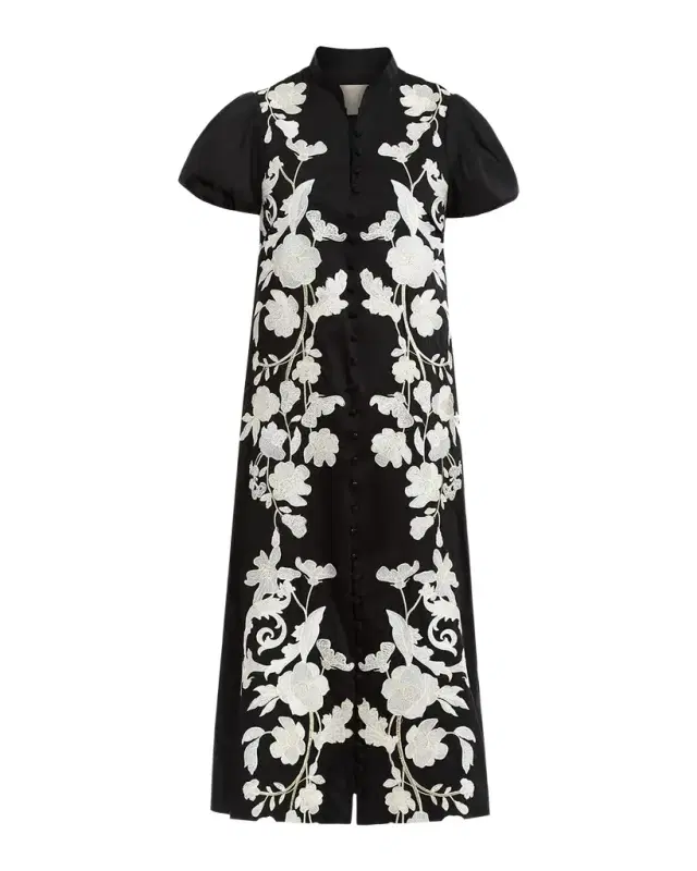Mestiza New York Elliana Embroidered Applique Midi Dress