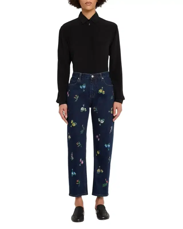 Libertine Joy And Mirth Embellished Straight-Leg Ankle Boyfriend Jeans
