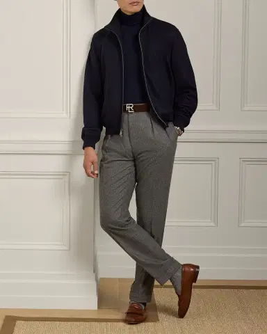 Ralph Lauren Purple Label Men's Felton Cashmere-Blend Flight Jacket | Thumbnail 2 Ralph Lauren Purple Label Men's Felton Cashmere-Blend Flight Jacket | Thumbnail 2
