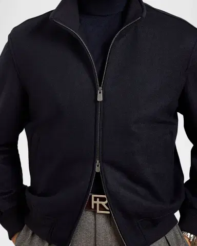 Ralph Lauren Purple Label Men's Felton Cashmere-Blend Flight Jacket | Thumbnail 5 Ralph Lauren Purple Label Men's Felton Cashmere-Blend Flight Jacket | Thumbnail 5