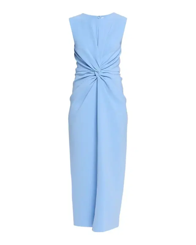 Sleeveless Twist-Front Bodycon Midi Dress