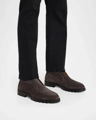 Santoni Men's Rock Suede Loafers | Thumbnail 2 Santoni Men's Rock Suede Loafers | Thumbnail 2