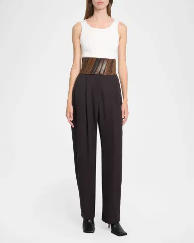 Alaïa Belted Wool Gabardine Pants | Thumbnail 2 Alaïa Belted Wool Gabardine Pants | Thumbnail 2