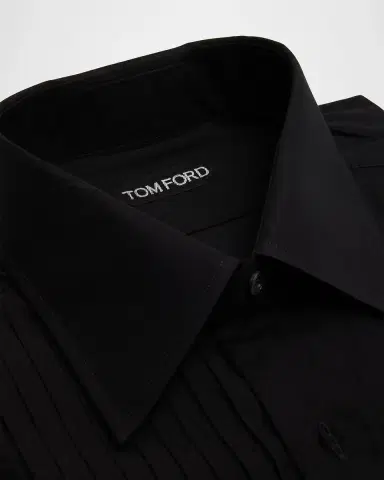 Tom Ford Men's Cotton Plisse Dress Shirt | Thumbnail 2 Tom Ford Men's Cotton Plisse Dress Shirt | Thumbnail 2