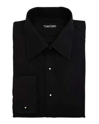 Tom Ford Men's Cotton Plisse Dress Shirt | Thumbnail 1 Tom Ford Men's Cotton Plisse Dress Shirt | Thumbnail 1