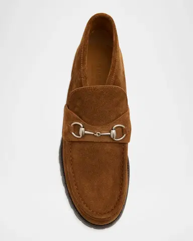 Gucci Men's Sylke Suede Bit Lug-Sole Chukka Boots | Thumbnail 4