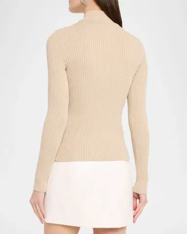 Courrèges Turtleneck Long-Sleeve Rib Sweater | Thumbnail 3