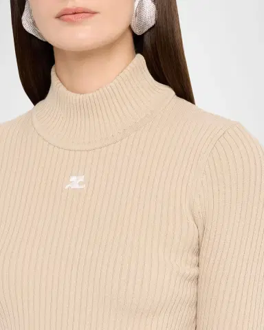 Courrèges Turtleneck Long-Sleeve Rib Sweater | Thumbnail 5