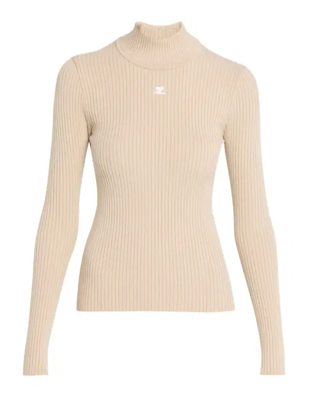 Turtleneck Long-Sleeve Rib Sweater