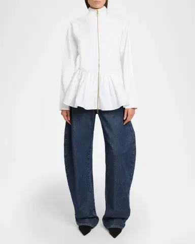 Alaïa Cotton Poplin Peplum Jacket | Thumbnail 2