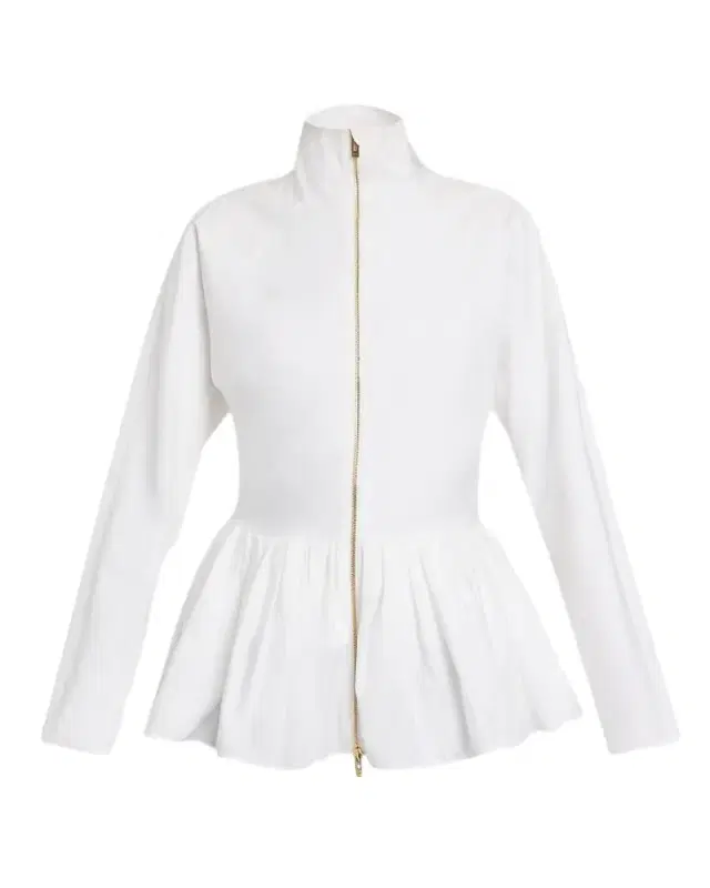 ALAÏA Cotton Poplin Peplum Jacket