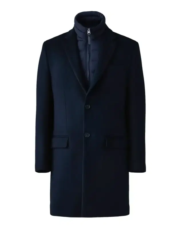 Mackage Men's Skai-SLB 3-in-1 Wool Overcoat with Removable Down Liner