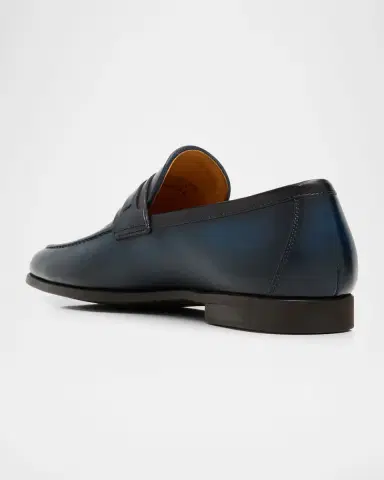 Magnanni Men's Daniel Flex Two-Tone Leather Penny Loafers | Thumbnail 2