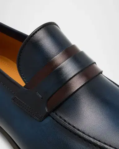 Magnanni Men's Daniel Flex Two-Tone Leather Penny Loafers | Thumbnail 3
