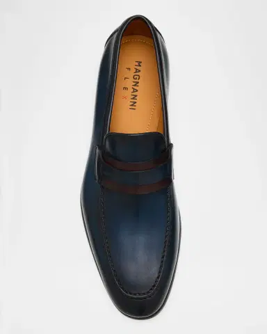 Magnanni Men's Daniel Flex Two-Tone Leather Penny Loafers | Thumbnail 4