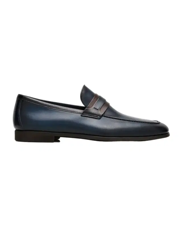 Magnanni Men's Daniel Flex Two-Tone Leather Penny Loafers