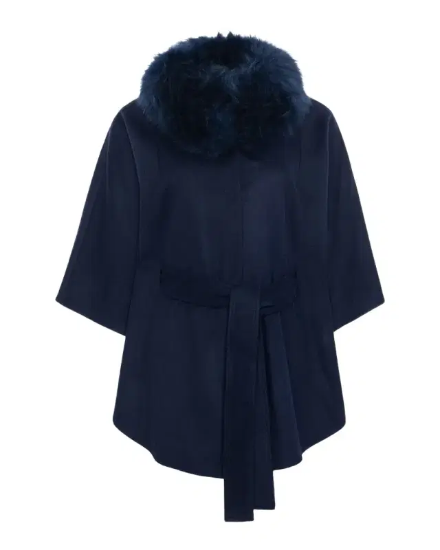 Gorski Select Wool Belted Cape with Select Lamb Collar