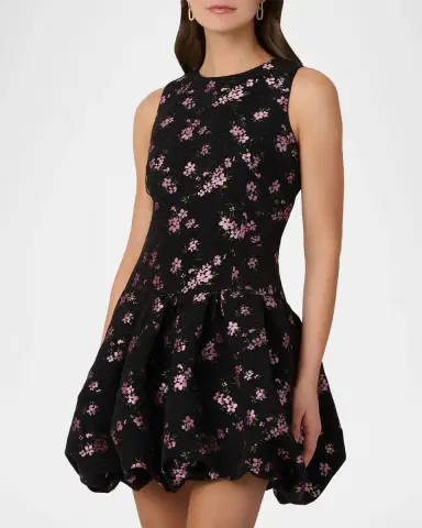 Shoshanna Raffaella Velvet Jacquard Bubble Mini Dress | Thumbnail 4 Shoshanna Raffaella Velvet Jacquard Bubble Mini Dress | Thumbnail 4