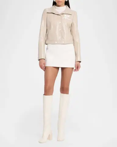 Courrèges Textured Vinyl Crop Jacket | Thumbnail 2 Courrèges Textured Vinyl Crop Jacket | Thumbnail 2