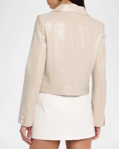 Courrèges Textured Vinyl Crop Jacket | Thumbnail 3 Courrèges Textured Vinyl Crop Jacket | Thumbnail 3
